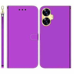 For Realme C55 Imitated Mirror Surface Leather Phone Case(Purple)