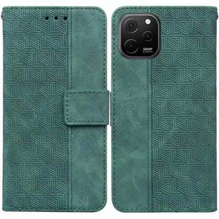 For Huawei nova Y61 / Enjoy 50z Geometric Embossed Leather Phone Case(Green)