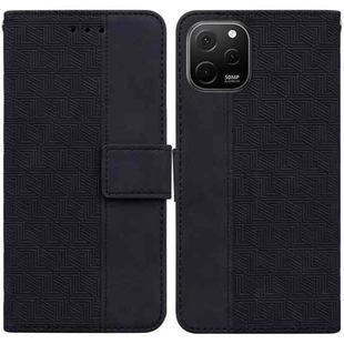 For Huawei nova Y61 / Enjoy 50z Geometric Embossed Leather Phone Case(Black)