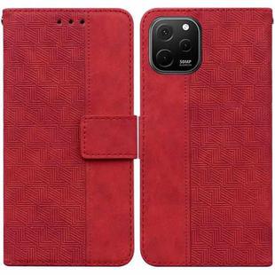 For Huawei nova Y61 / Enjoy 50z Geometric Embossed Leather Phone Case(Red)