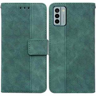 For Nokia G22 Geometric Embossed Leather Phone Case(Green)