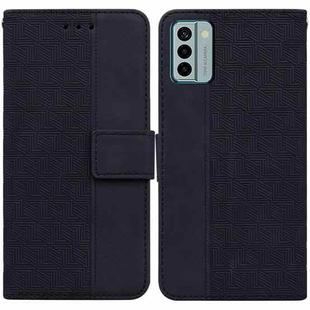 For Nokia G22 Geometric Embossed Leather Phone Case(Black)