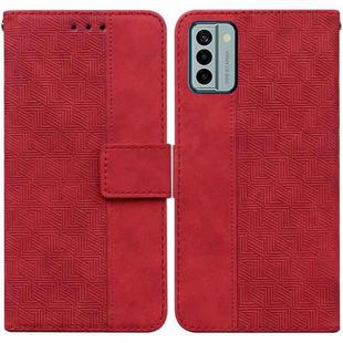 For Nokia G22 Geometric Embossed Leather Phone Case(Red)