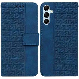For Samsung Galaxy M14 Geometric Embossed Leather Phone Case(Blue)