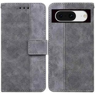 For Google Pixel 8 Geometric Embossed Leather Phone Case(Grey)