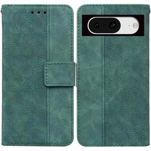 For Google Pixel 8 Geometric Embossed Leather Phone Case(Green)
