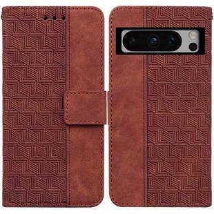 For Google Pixel 8 Pro Geometric Embossed Leather Phone Case(Brown)