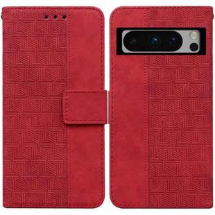 For Google Pixel 8 Pro Geometric Embossed Leather Phone Case(Red)