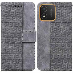 For Honor X5 Geometric Embossed Leather Phone Case(Grey)