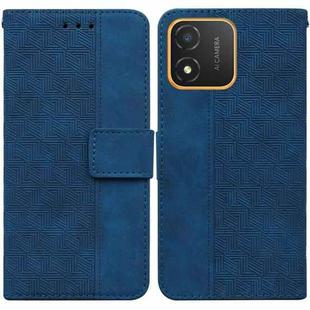 For Honor X5 Geometric Embossed Leather Phone Case(Blue)
