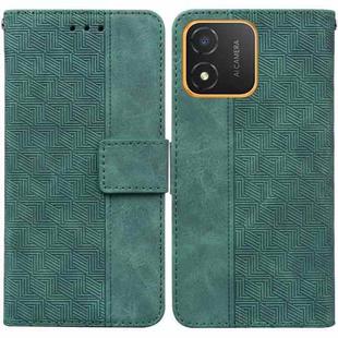 For Honor X5 Geometric Embossed Leather Phone Case(Green)