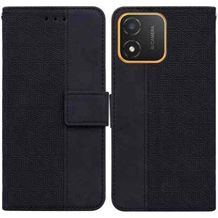 For Honor X5 Geometric Embossed Leather Phone Case(Black)