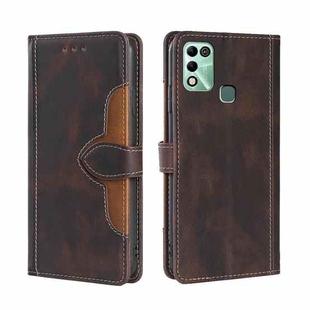 For Infinix Hot 11 Play Skin Feel Magnetic Buckle Leather Phone Case(Brown)