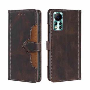 For Infinix Hot 11S NFC Skin Feel Magnetic Buckle Leather Phone Case(Brown)