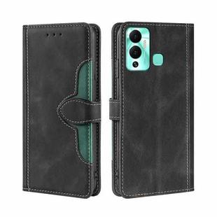 For Infinix Hot 12 Play Skin Feel Magnetic Buckle Leather Phone Case(Black)