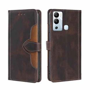 For Infinix Hot 12i Skin Feel Magnetic Buckle Leather Phone Case(Brown)