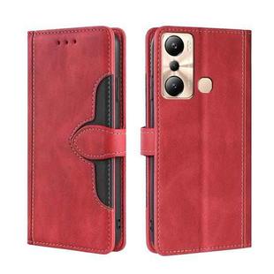 For Infinix Hot 20i Skin Feel Magnetic Buckle Leather Phone Case(Red)