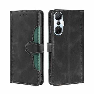 For Infinix Hot 20S Skin Feel Magnetic Buckle Leather Phone Case(Black)