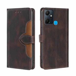 For Infinix Smart 6 Plus Skin Feel Magnetic Buckle Leather Phone Case(Brown)