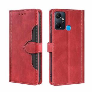 For Infinix Smart 6 Plus Skin Feel Magnetic Buckle Leather Phone Case(Red)