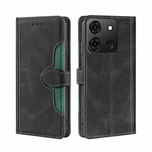 For Infinix Smart 7 Skin Feel Magnetic Buckle Leather Phone Case(Black)