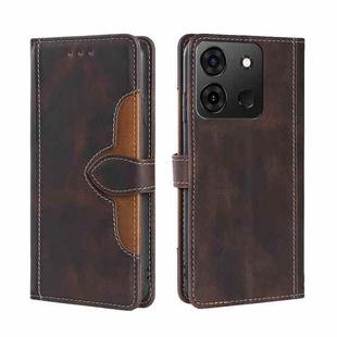 For Infinix Smart 7 Skin Feel Magnetic Buckle Leather Phone Case(Brown)