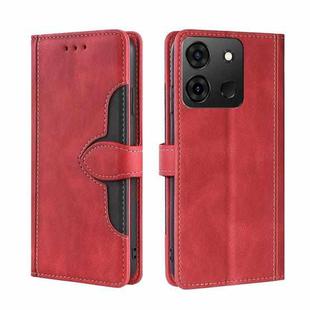 For Infinix Smart 7 Skin Feel Magnetic Buckle Leather Phone Case(Red)