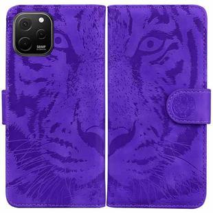 For Huawei nova Y61 / Enjoy 50z Tiger Embossing Pattern Flip Leather Phone Case(Purple)