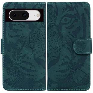For Google Pixel 8 Tiger Embossing Pattern Flip Leather Phone Case(Green)