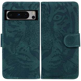 For Google Pixel 8 Pro Tiger Embossing Pattern Flip Leather Phone Case(Green)