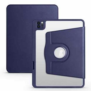 Acrylic 360 Degree Rotation Holder Tablet Leather Case For iPad Pro 12.9 2022/2021/2020/2018(Dark Blue)