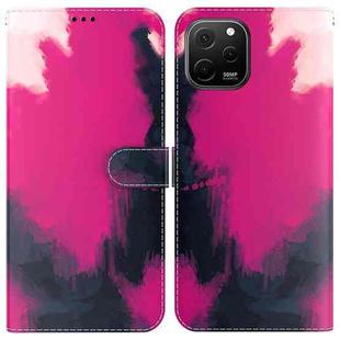 For Huawei nova Y61 / Enjoy 50z Watercolor Pattern Flip Leather Phone Case(Berry)