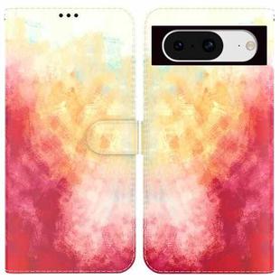 For Google Pixel 8 Watercolor Pattern Flip Leather Phone Case(Spring Cherry)