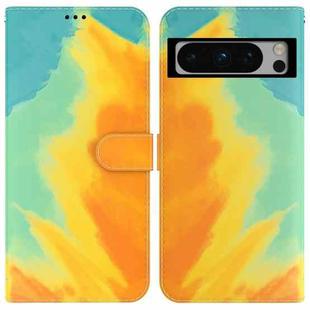 For Google Pixel 8 Pro Watercolor Pattern Flip Leather Phone Case(Autumn Leaf)