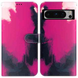 For Google Pixel 8 Pro Watercolor Pattern Flip Leather Phone Case(Berry)
