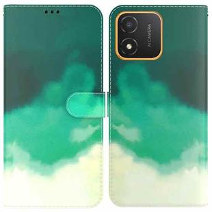 For Honor X5 Watercolor Pattern Flip Leather Phone Case(Cyan Green)