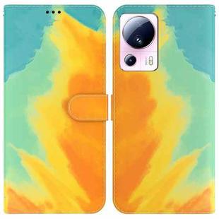 For Xiaomi 13 Lite / Civi 2 Watercolor Pattern Flip Leather Phone Case(Autumn Leaf)