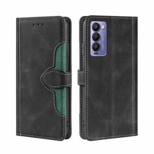 For Tecno Camon 18 / 18P Skin Feel Magnetic Buckle Leather Phone Case(Black)