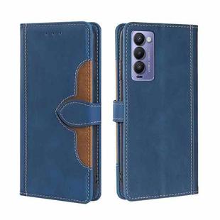 For Tecno Camon 18 / 18P Skin Feel Magnetic Buckle Leather Phone Case(Blue)