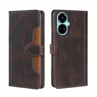 For Tecno Camon 19 / 19 Pro Skin Feel Magnetic Buckle Leather Phone Case(Brown)