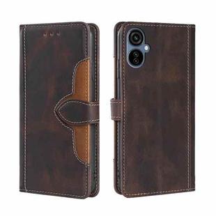 For Tecno Camon 19 Neo Skin Feel Magnetic Buckle Leather Phone Case(Brown)