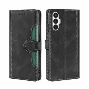 For Tecno Pova 3 Skin Feel Magnetic Buckle Leather Phone Case(Black)