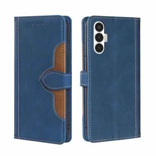 For Tecno Pova 3 Skin Feel Magnetic Buckle Leather Phone Case(Blue)