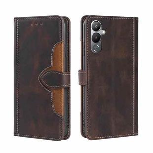 For Tecno Pova 4 Skin Feel Magnetic Buckle Leather Phone Case(Brown)