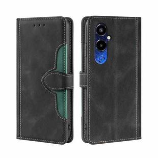 For Tecno Pova 4 Pro Skin Feel Magnetic Buckle Leather Phone Case(Black)