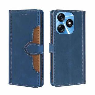 For Tecno Spark 10 4G Skin Feel Magnetic Buckle Leather Phone Case(Blue)