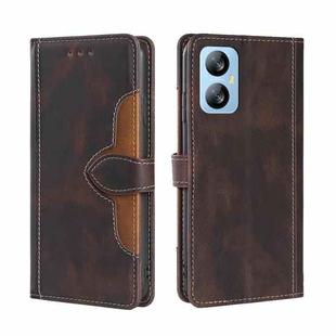 For Blackview A52 Skin Feel Magnetic Buckle Leather Phone Case(Brown)