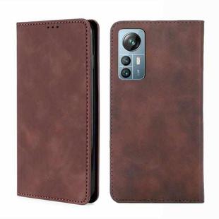 For Blackview A85 Skin Feel Magnetic Horizontal Flip Leather Phone Case(Dark Brown)