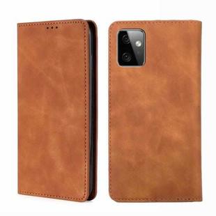 For Motorola Moto G Power 2023 Skin Feel Magnetic Horizontal Flip Leather Phone Case(Light Brown)