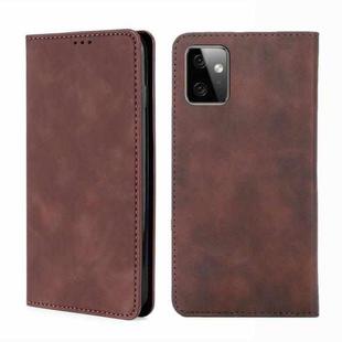 For Motorola Moto G Power 2023 Skin Feel Magnetic Horizontal Flip Leather Phone Case(Dark Brown)